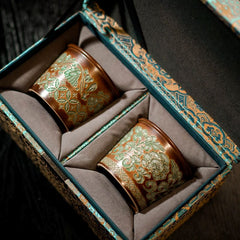Handmade Tang Dynasty Baoxiang Floral Coffee Cup Set – Ceramic Gift Set