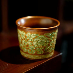 Handmade Tang Dynasty Baoxiang Floral Coffee Cup Set – Ceramic Gift Set