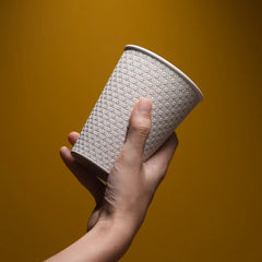 Qiyuan Under-glaze Floral Carved Diamond Pattern Drink Cup (360ML) - Moonlight White