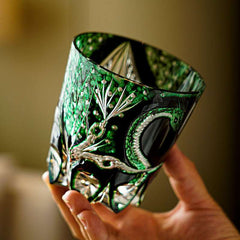 Claywhispers Handcrafted Green Serpent Whisky Glass With Wooden Box