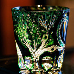 Claywhispers Handcrafted Green Serpent Whisky Glass With Wooden Box