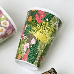 Handcrafted Embossed Coffee Cup with High-Temperature Underglaze (400ml)