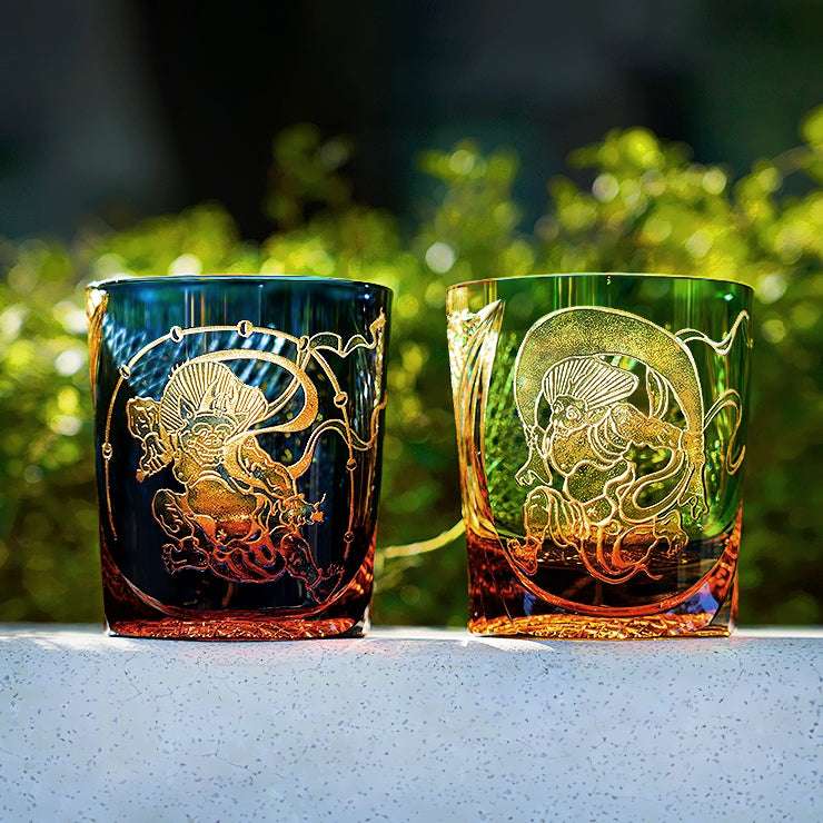 ClayWhispers Handcrafted Raijin Whisky Glass With Wooden Box
