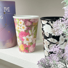 Handcrafted Embossed Coffee Cup with High-Temperature Underglaze (400ml)