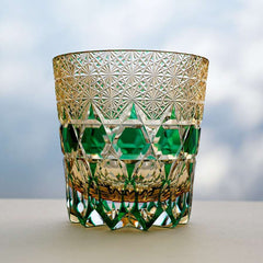ClayWhispers Handcrafted Emerald Fluorite Whisky Glass With Wooden Box