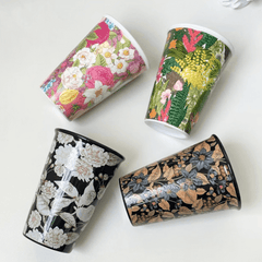 Handcrafted Embossed Coffee Cup with High-Temperature Underglaze (400ml)