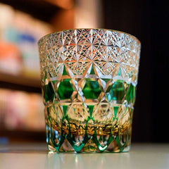 ClayWhispers Handcrafted Emerald Fluorite Whisky Glass With Wooden Box