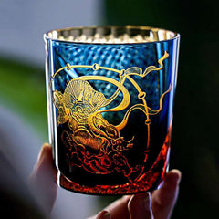 ClayWhispers Handcrafted Raijin Whisky Glass With Wooden Box