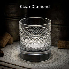 ClayWhispers Diamond Multi-Color Whisky Glasses With Wooden Box