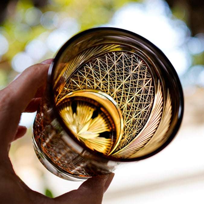 ClayWhispers Handcrafted Crane Feather Whisky Glass With Wooden Box
