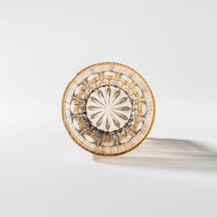 Edo Kiriko Amber Sakura Cut Glass – Handcrafted 320ml Drinkware