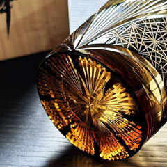ClayWhispers Handcrafted Crane Feather Whisky Glass With Wooden Box