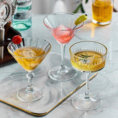 Patterned Martini Cocktail Glasses sets of two