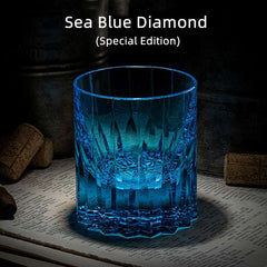 ClayWhispers Diamond Multi-Color Whisky Glasses With Wooden Box