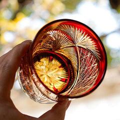 ClayWhispers Handcrafted Crane Feather Whisky Glass With Wooden Box