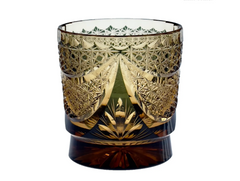 Edo Kiriko Sparkling Galaxy whisky glass front view showing geometric hand-cut detail