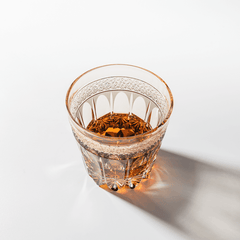 Edo Kiriko Amber Sakura Cut Glass – Handcrafted 320ml Drinkware