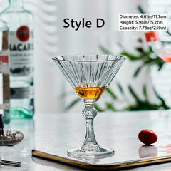 Patterned Martini Cocktail Glasses sets of two