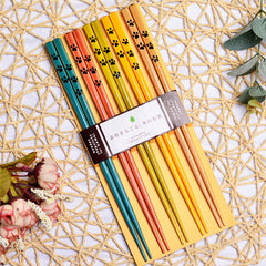 Japanese PawPrint Wooden Chopsticks — Set of 5