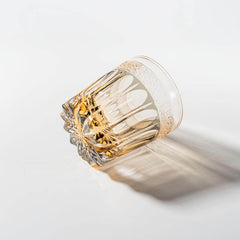 Edo Kiriko Amber Sakura Cut Glass – Handcrafted 320ml Drinkware