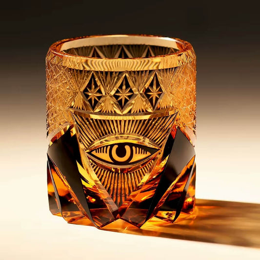 Edo Kiriko Amber God’s Eye Whiskey Glass
