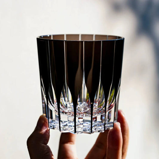 Edo Kiriko “Black Comet” Hand-Cut Whiskey Glass