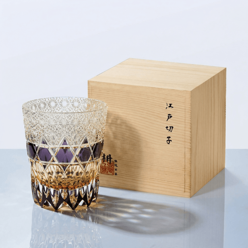 Edo Kiriko whisky glass with wooden gift box for whisky lover gift guide