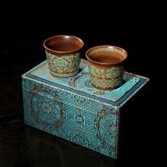 Handmade Tang Dynasty Baoxiang Floral Coffee Cup Set – Ceramic Gift Set