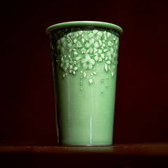 Blossom Series Handmade Cola Glass Cup, Large Capacity Drinking Glass for Home & Office