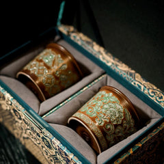 Handmade Tang Dynasty Baoxiang Floral Coffee Cup Set – Ceramic Gift Set
