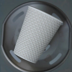 Qiyuan Under-glaze Floral Carved Diamond Pattern Drink Cup (360ML) - Moonlight White