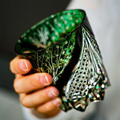 Claywhispers Handcrafted Green Serpent Whisky Glass With Wooden Box