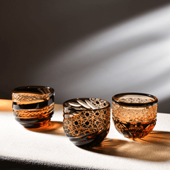 Edo Kiriko Sake Set of 6 | Handcrafted Crystal Sake Cups with Gift Box