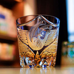 ClayWhispers Handcrafted Dancing Phoenix Whisky Glass With Wooden Box