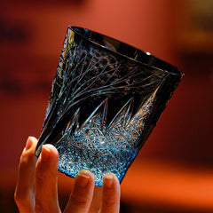 Edo Kiriko Tanma Whisky Glass | Handcrafted Crystal Tumbler with Wooden Gift Box