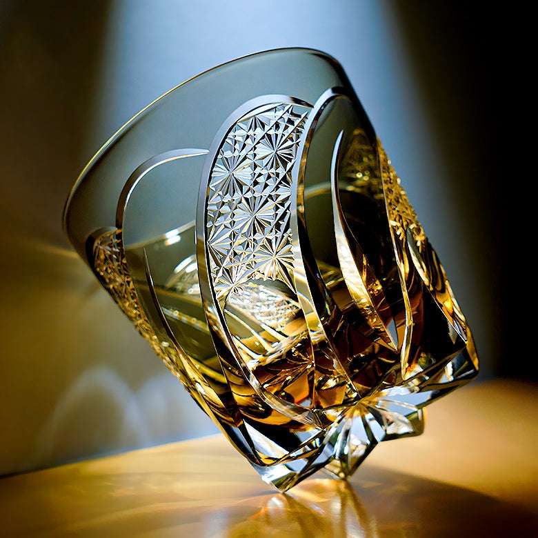 ClayWhispers Handcrafted Shadow Luminary Whisky Glass With Wooden Box
