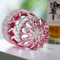 ClayWhispers Handcrafted Rose Fluorite Whisky Glass With Wooden Box
