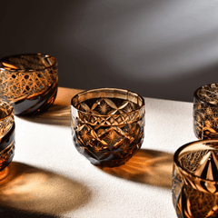Edo Kiriko Sake Set of 6 | Handcrafted Crystal Sake Cups with Gift Box