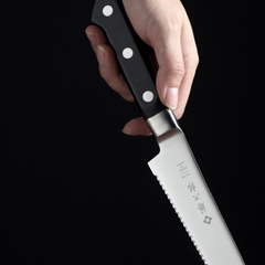 Tojiro DP VG10 Japanese Bread Knife 8.5" (215mm) | Professional Serrated Slicer F-828