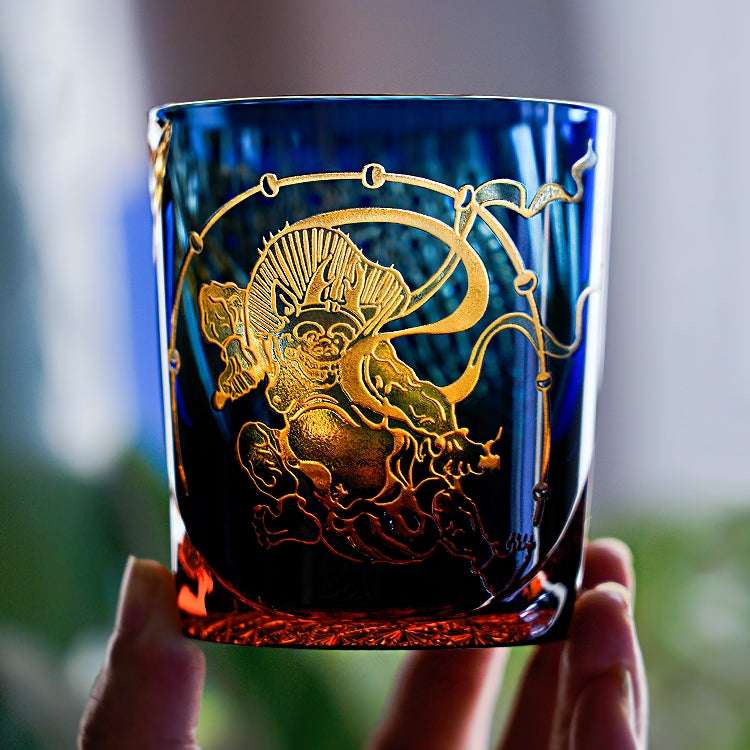 ClayWhispers Handcrafted Raijin Whisky Glass With Wooden Box