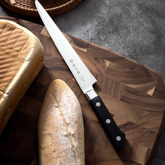 Tojiro DP VG10 Japanese Bread Knife 8.5" (215mm) | Professional Serrated Slicer F-828