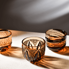 Edo Kiriko Sake Set of 6 | Handcrafted Crystal Sake Cups with Gift Box