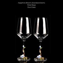 Metallic Flower Crystal Wine Glasses with Decanter Suitcase Set