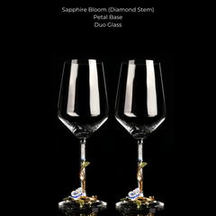 Metallic Flower Crystal Wine Glasses with Decanter Suitcase Set