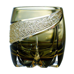 ClayWhispers Handcrafted Obsidian Lightning Whisky Glass With Wooden Box