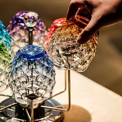 Bohemia Chroma Crystal Whisky Glasses with Stand – Elegant and Vibrant