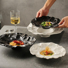 Ceramic Crumble Serving Plates Set Of Two