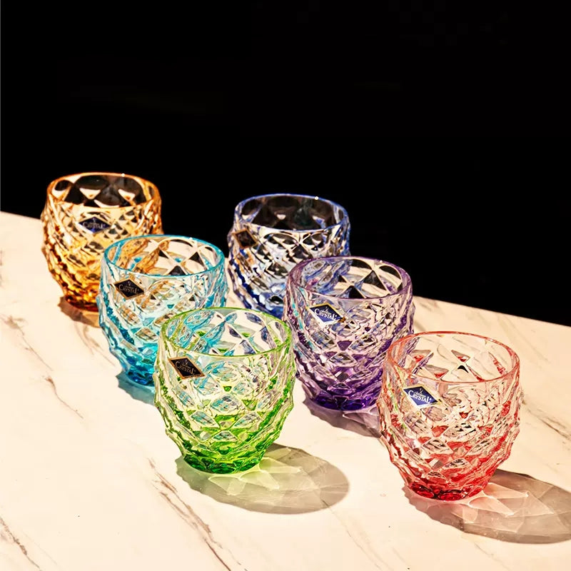 Bohemia Chroma Crystal Whisky Glasses with Stand – Elegant and Vibrant