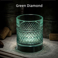 ClayWhispers Diamond Multi-Color Whisky Glasses With Wooden Box