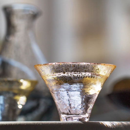 Toyo Sasaki Handcrafted Kinka & Sakura Fuji Glass Set